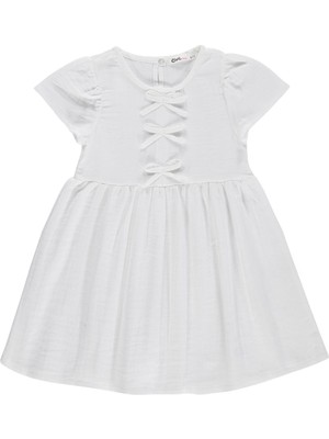 Civil Girls Fiyonklu 6-9 Yaş Elbise - Beyaz