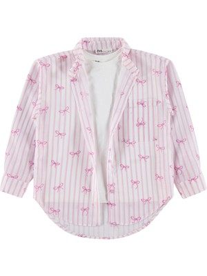 Civil Girls Fiyonk Baskılı 6-9 Yaş Gömlek - Pembe