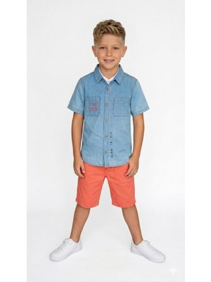 Rapapa Erkek Çocuk Takımı - Denim Gömlek &  ŞORT-325545