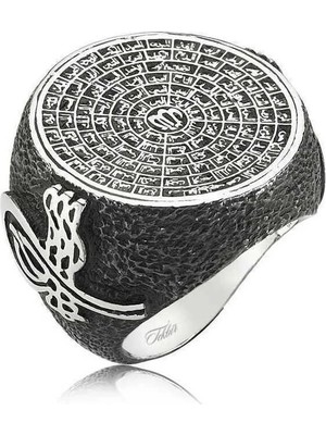 Inure Jewelry Gümüş Esma-Ül Hüsna Erkek Yüzük
