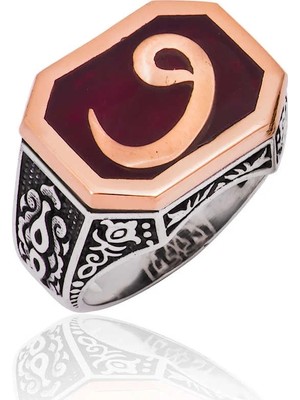 Inure Jewelry Gümüş Vav Harfi Erkek Yüzük