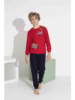 Rapapa Erkek Çocuk Uzun Kollu Pijama Takımı – Rahat Interlok Kumaş 74111-K
