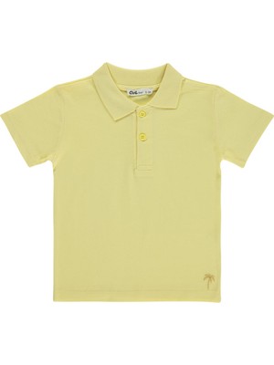 Civil Boys Erkek Çocuk Palmiye Nakışlı Polo Yaka 2-5 Yaş Tişört - Sarı