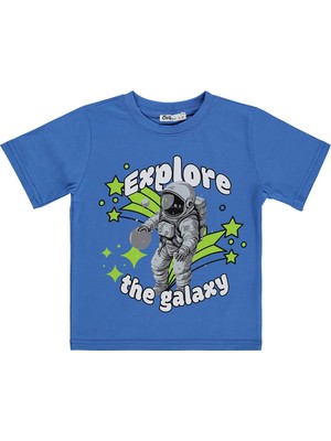 Civil Boys Explore Astronot Basklı 2-5 Yaş Tişört - Mavi