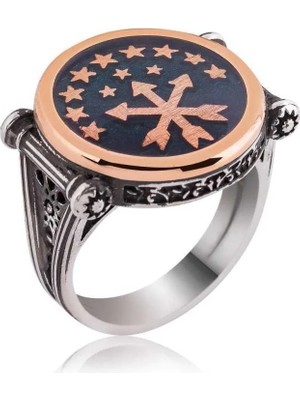 Inure Jewelry Gümüş Çerkes Bayrağı Erkek Yüzük