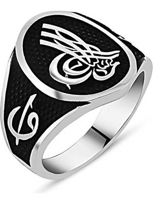 Inure Jewelry Gümüş Osmanlı Tuğralı Erkek Yüzük