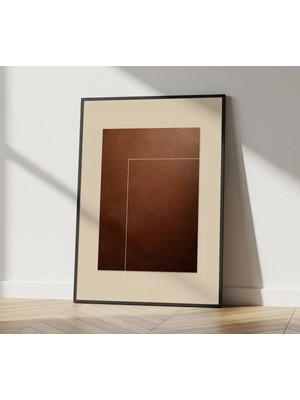 Rosaart Modern, Minimal Ahşap Çerçeveli Poster –kahverengi,turuncu ve Bej Seçenekli,dekoratif Duvar Dekoru