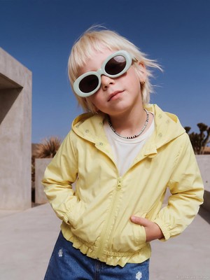 Civil Girls Etek Ucu Fırfırlı 6-9 Yaş Yağmurluk - Sarı