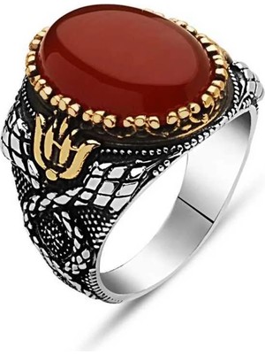 Inure Jewelry Gümüş Akik Taşlı Erkek Yüzük