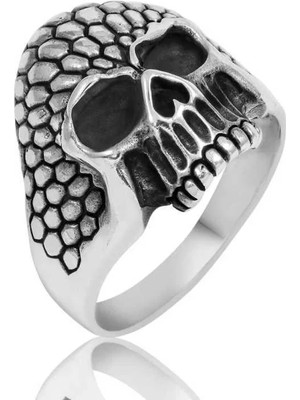 Inure Jewelry Gümüş Kuru Kafa Erkek Yüzük