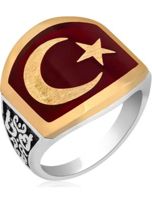 Inure Jewelry ​gümüş Ay Yıldız Erkek Yüzük