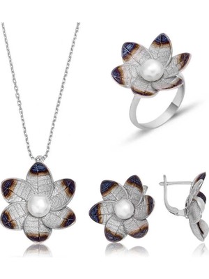 Inure Jewelry Gümüş Nergis Çiçeği Bayan Set