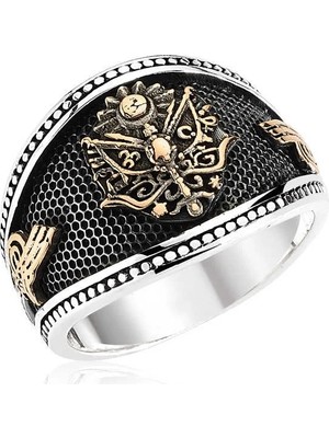 Inure Jewelry Gümüş Osmanlı Devlet Armalı Erkek Yüzük