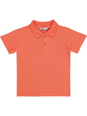 Civil Boys Erkek Çocuk Palmiye Nakışlı Polo Yaka 2-5 Yaş Tişört - Pembe