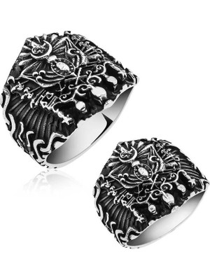 Inure Jewelry Gümüş Osmanlı Devlet Armalı Erkek Yüzük