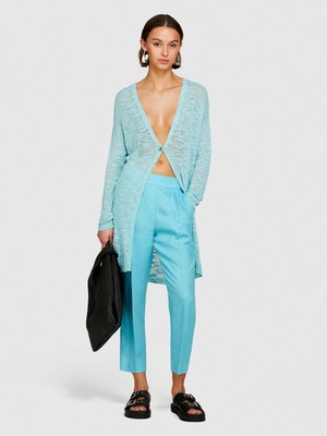 Sisley %100 Keten Yanları Elastik Önü Pileli Pantolon Kadın 2b0 Pantolon - 324P4AGHLF00S