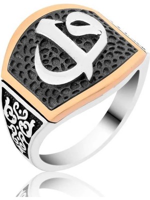 Inure Jewelry Gümüş Elif Vav Erkek Yüzük