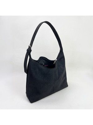 Madame Nubuk Görünümlü Kadın Omuz Çantası | Yumuşak Doku, Büyük Hobo Model | Ayarlanabilir Günlük Şık Çanta