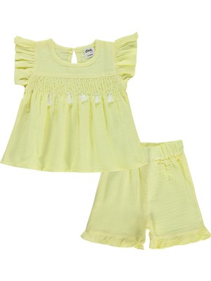 Civil Baby Gipeli Püsküllü 6-18 Ay Takım - Sarı
