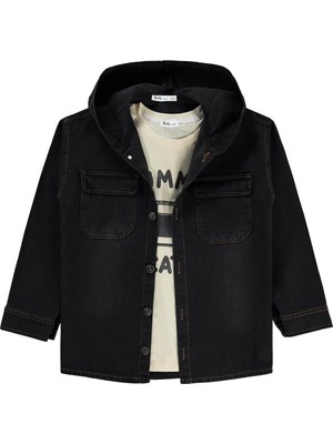 Civil Boys Kapşonlu Tişörtlü 6-9 Yaş Gömlek - Gri