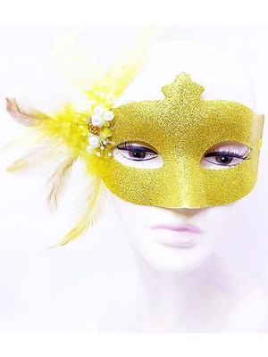 urfakent bilişim ve medya danışmanlık Altın Renk Simli Inci Maskesi