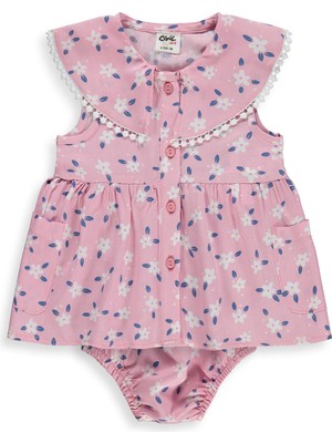 Civil Baby Bebe Yaka 6-18 Ay Elbise - Pembe