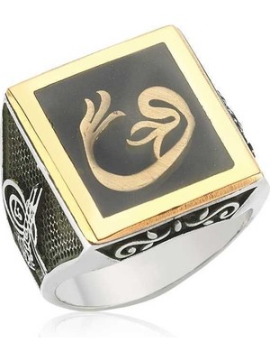 Inure Jewelry Gümüş Lale Vav Erkek Yüzük