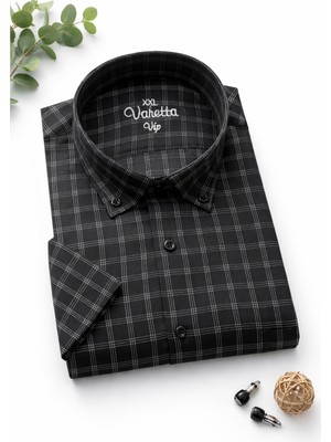 Varetta Erkek Büyük Beden Yeşil Gömlek Kısa Kollu Rahat Kalıp Yazlık Cepli Pamuklu