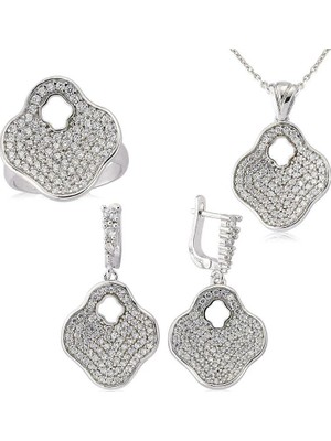 Inure Jewelry Gümüş Çiçek Bayan Set