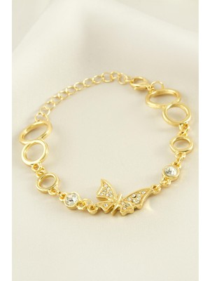 Zero Land Gld-Spt- Kelebek Taşlı Bileklik-Sarı