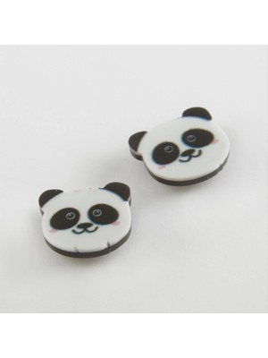 Zero Land Gld-Spt- Panda Mıknatıslı Plastik Çocuk Küpesi - Beyaz