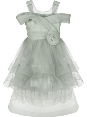 Civil Girls 6-14 Yaş Abiye - Yeşil