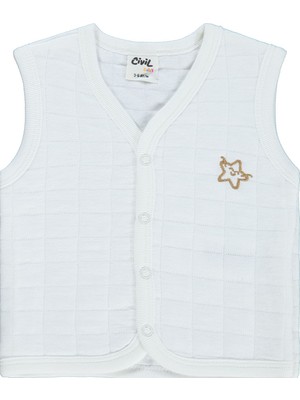 Civil Baby Yıldız Nakışlı 3-18 Ay Yelek - Ekru