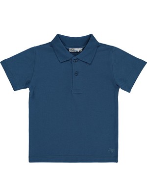 Civil Boys Erkek Çocuk Palmiye Nakışlı Polo Yaka 2-5 Yaş Tişört - Yeşil