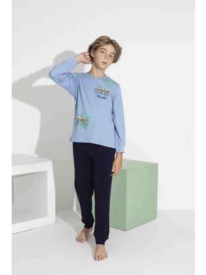 Rapapa Erkek Çocuk Uzun Kollu Pijama Takımı – Rahat Interlok Kumaş 74111-M