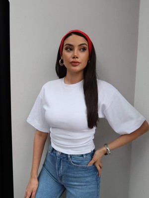 Esra Helvacı Bel Oturtmalı Büzgülü Tshirt