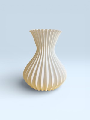 Major Hobi 3D Baskı Modern Dalgalı Dekoratif Vazo 18X15 cm Minimal Salon Aksesuarı