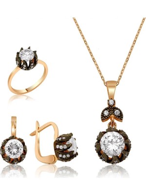 Inure Jewelry Gümüş Elmas Model Lale Bayan Set