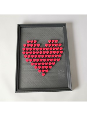 Major Hobi 3D Baskı Kalp Desenli Dekoratif Tablo – Modern Duvar Dekoru 24X18 cm