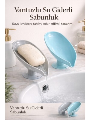 DİYA3 2 Adet Katı Sabunluk Pratik Vantuzlu Su Giderli Sabunluk | Vantuzlu Su Tutmaz