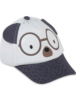 Civil Baby Kulak Gözlük Baskılı 6-18 Ay Erkek Bebek Kep Şapka - Gri