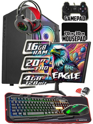 Warbox Eagle 16GB Ram X5650 Işlemci 256GB SSD R7 240-4GB E.kartı 20" Monitör Gaming Takım Bilgisayar