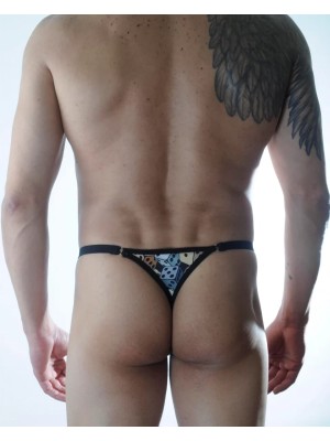 MiraLive Erkek Zar Desenli Metalli Tanga Iç Giyim