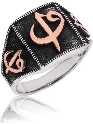Inure Jewelry Gümüş Elif Vav Erkek Yüzük