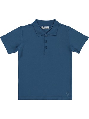 Civil Boys Erkek Çocuk Palmiye Nakışlı Polo Yaka 6-9 Yaş Tişört - Yeşil