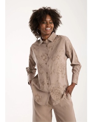 Win Moda Kadın Gömlekli Salaş Takım - Pantolon ve Gömlek Ikili Takım - Uzun Gömlekli Takım