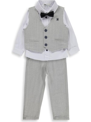 Civil Boys Yelekli 3'lü Keten 2-5 Yaş Takım - Gri 5-6 Yaş