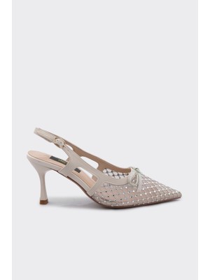Derinet Taşlı Arkası Açık Abiye Ayakkabı