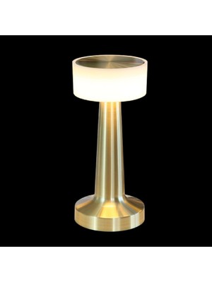 Gold Renk Şarjlı LED Masa Lambası Type-C Girişli Dokunmatik 3 Işık Modlu Gece Aydınlatması