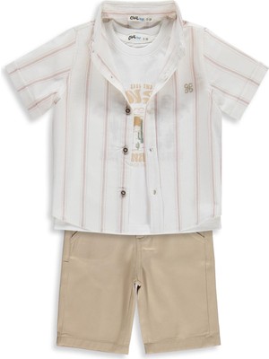 Civil Boys Erkek Çocuk Şortlu 3'lü 2-5 Yaş Takım - Kahverengi 3-4 Yaş